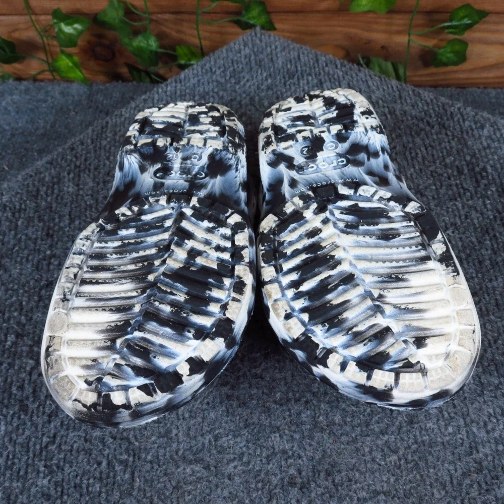 Crocs Classic Marbled Clog Toddler Shoe Size 12 Play Water Ready Black White